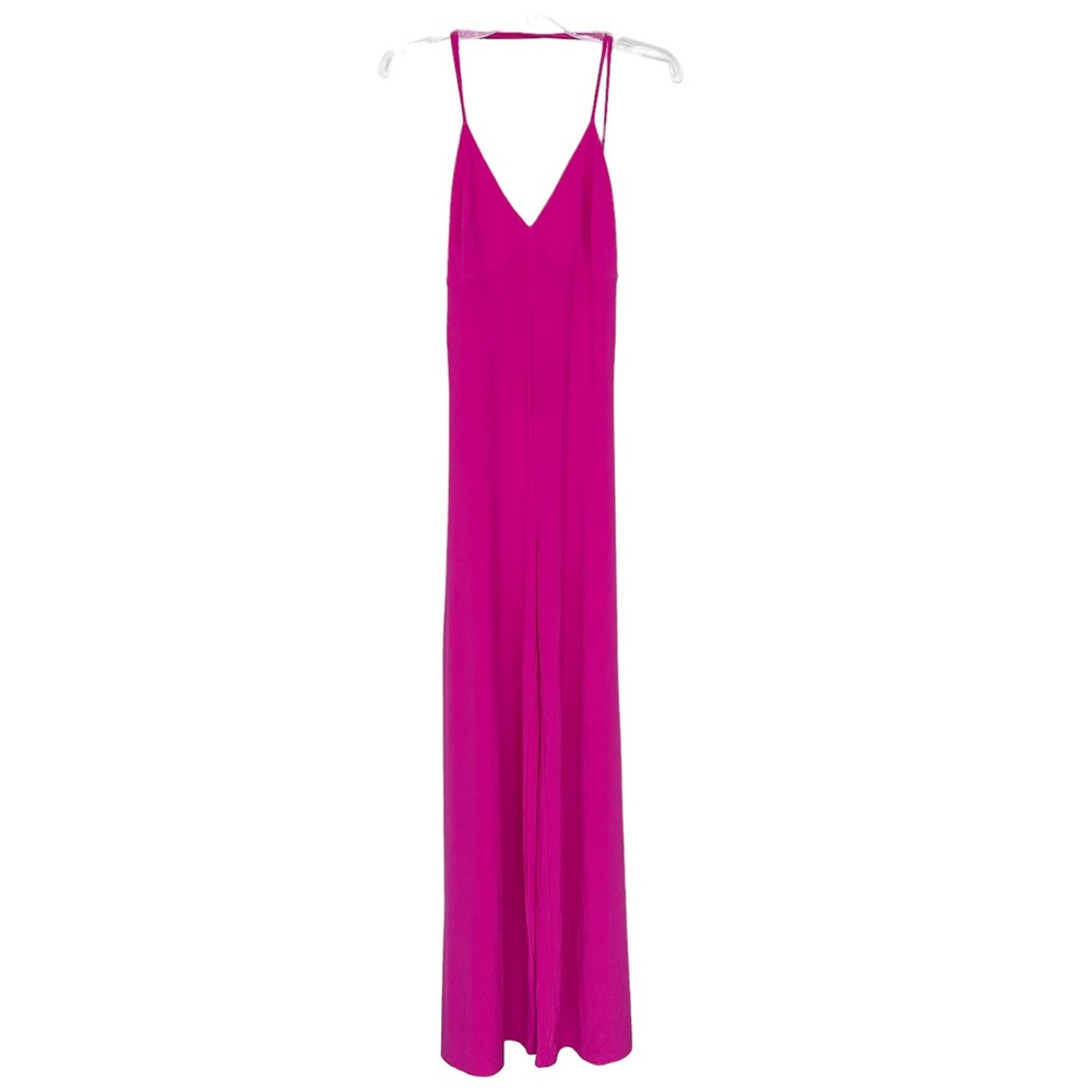 Norma Kamali Fuchsia Pink Slip Jumpsuit Romper
